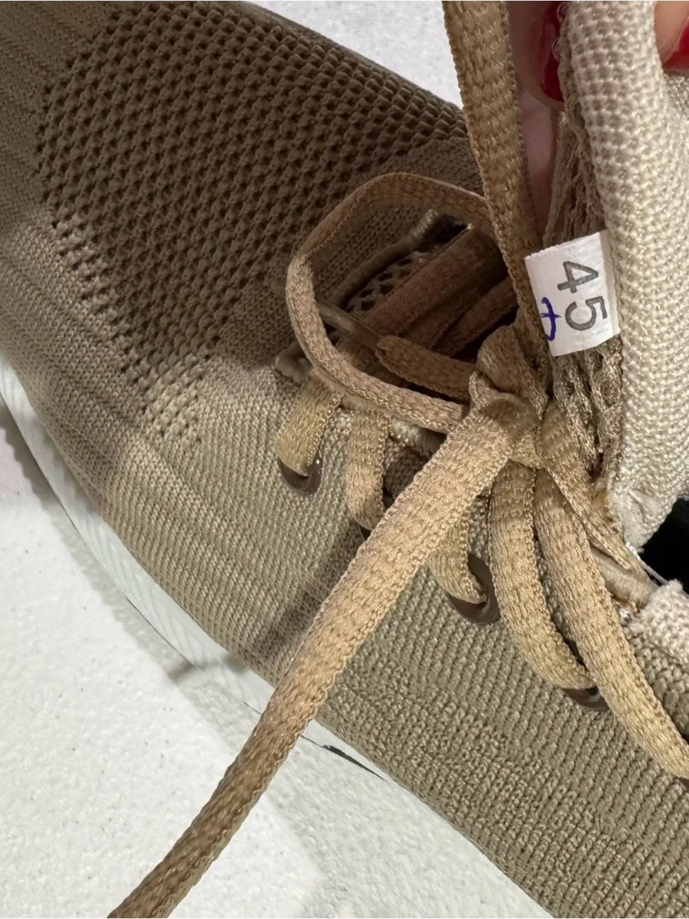 Men’s Beige Elevator Sneakers 2.4” Height Increase Size 45